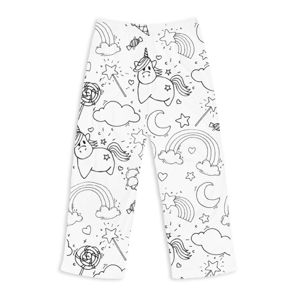 Colorable Enchanted Unicorns Pajamas Two Piece Set – Doodlez